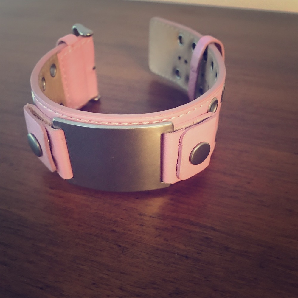 Fossil pink leather bracelet